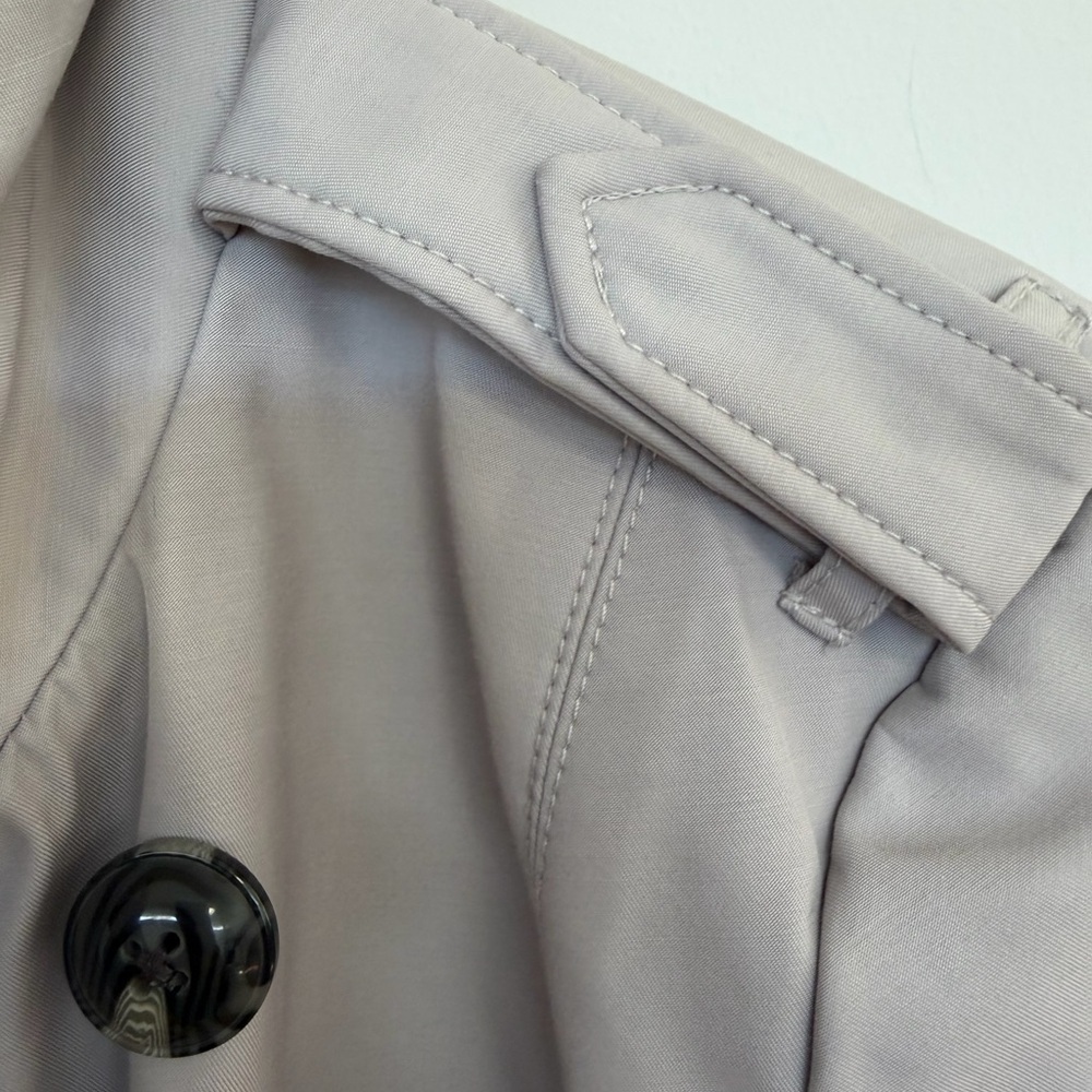 Marc New York Light Gray / Tan Double-Breasted Classic Minimalist Trench Coat - Picture 7 of 16
